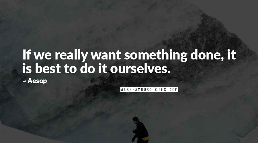 Aesop Quotes: If we really want something done, it is best to do it ourselves.