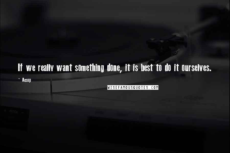 Aesop Quotes: If we really want something done, it is best to do it ourselves.
