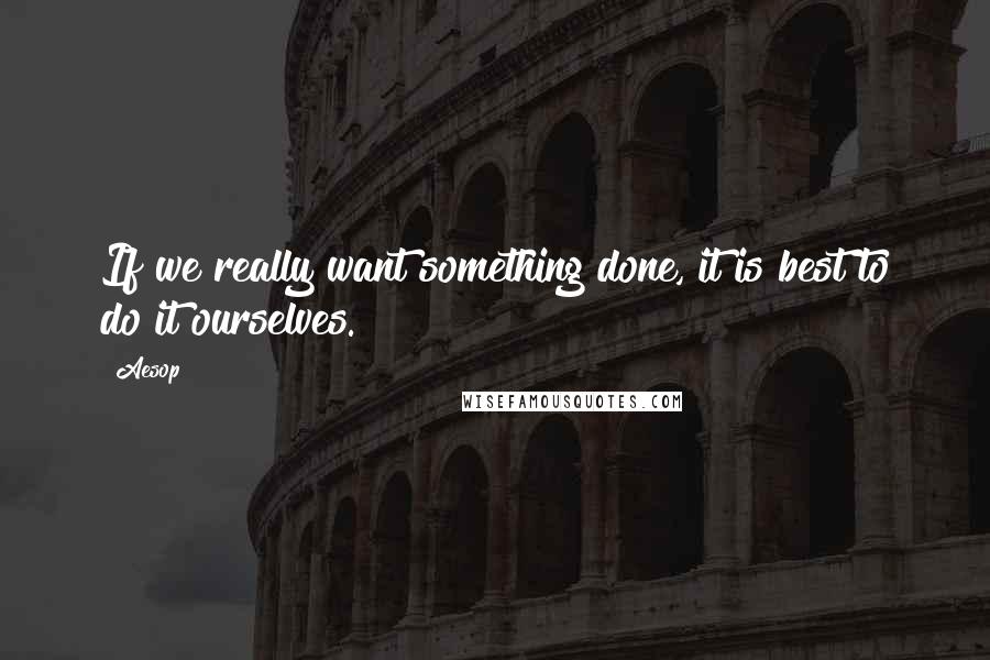 Aesop Quotes: If we really want something done, it is best to do it ourselves.