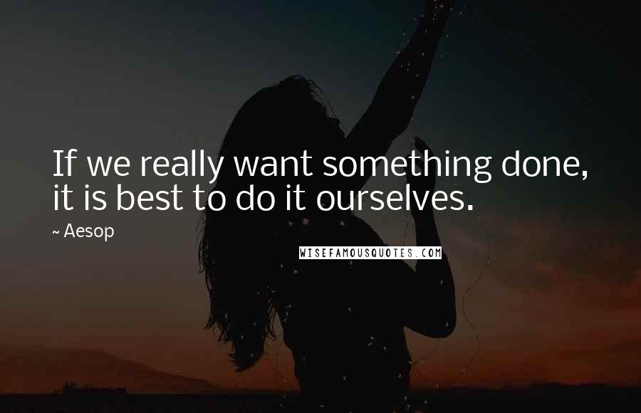 Aesop Quotes: If we really want something done, it is best to do it ourselves.