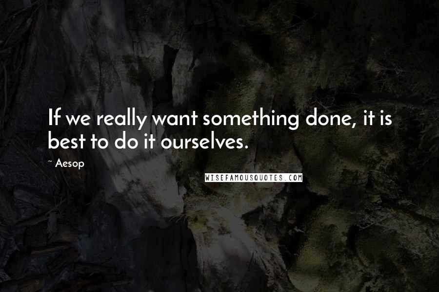 Aesop Quotes: If we really want something done, it is best to do it ourselves.