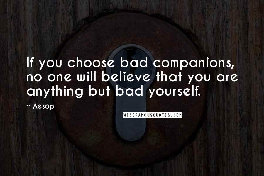 Aesop Quotes: If you choose bad companions, no one will believe that you are anything but bad yourself.