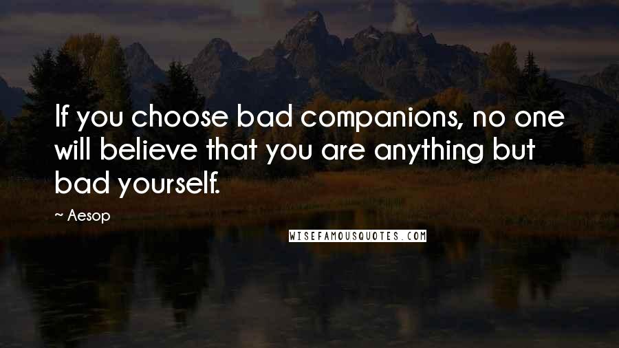 Aesop Quotes: If you choose bad companions, no one will believe that you are anything but bad yourself.