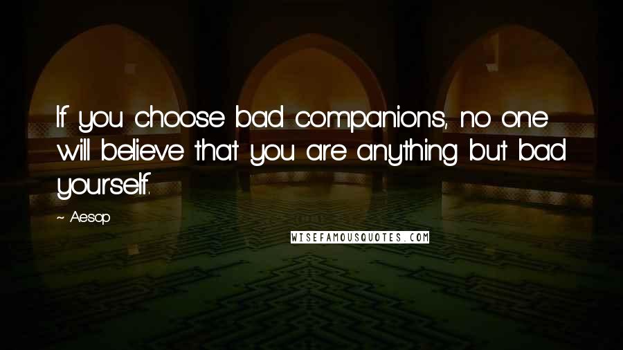 Aesop Quotes: If you choose bad companions, no one will believe that you are anything but bad yourself.