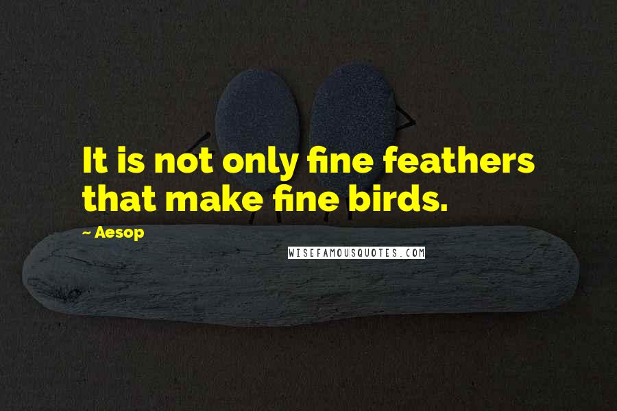 Aesop Quotes: It is not only fine feathers that make fine birds.