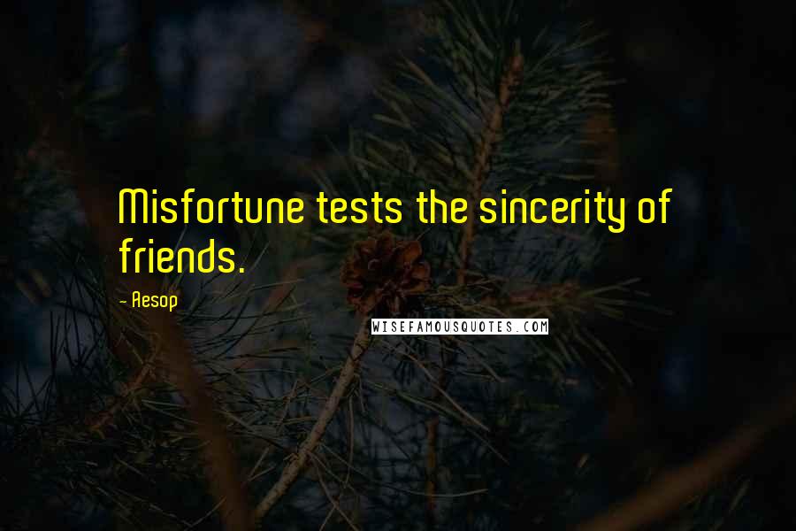 Aesop Quotes: Misfortune tests the sincerity of friends.