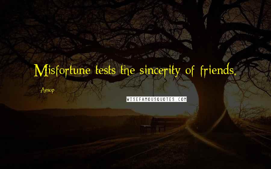 Aesop Quotes: Misfortune tests the sincerity of friends.