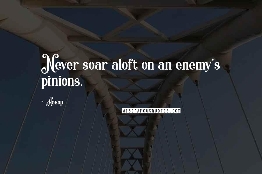 Aesop Quotes: Never soar aloft on an enemy's pinions.