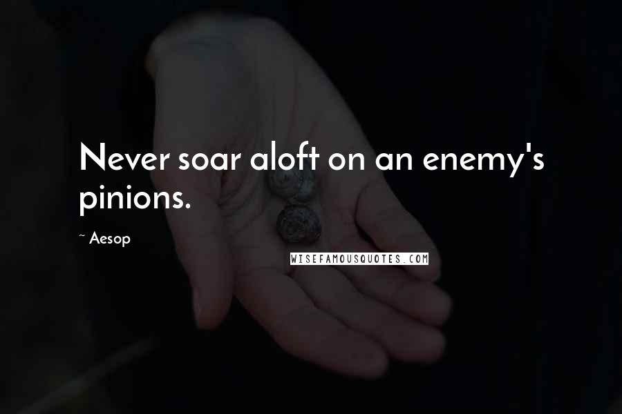 Aesop Quotes: Never soar aloft on an enemy's pinions.