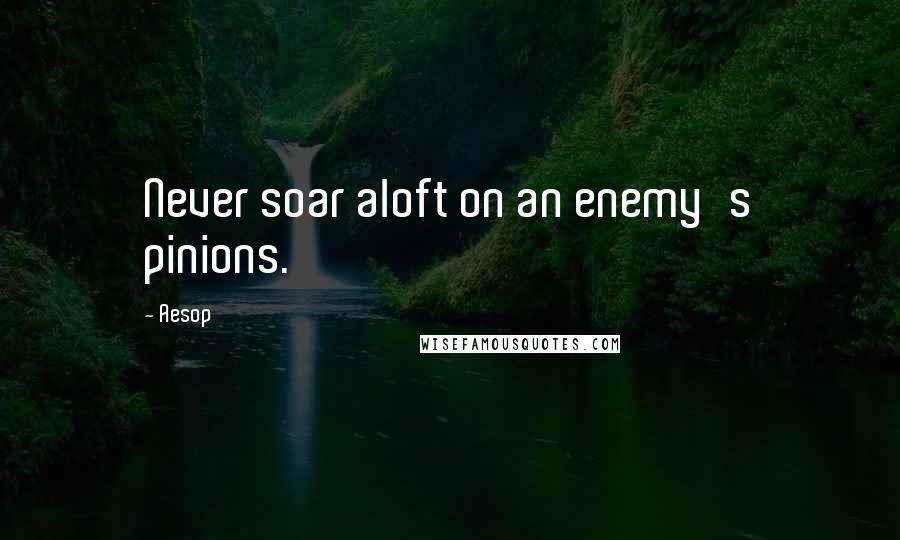 Aesop Quotes: Never soar aloft on an enemy's pinions.