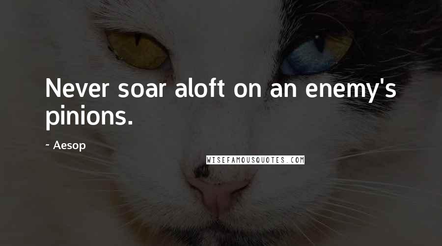 Aesop Quotes: Never soar aloft on an enemy's pinions.