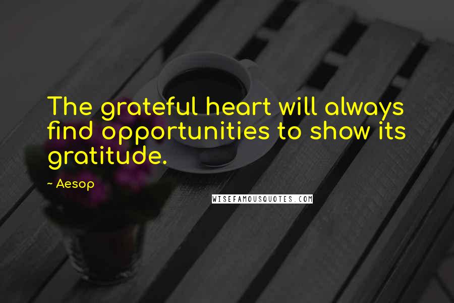 Aesop Quotes: The grateful heart will always find opportunities to show its gratitude.