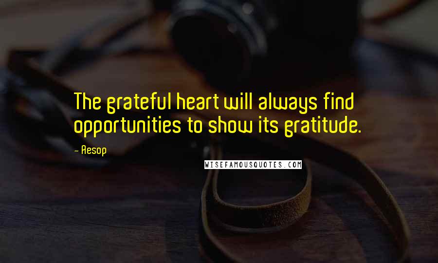 Aesop Quotes: The grateful heart will always find opportunities to show its gratitude.