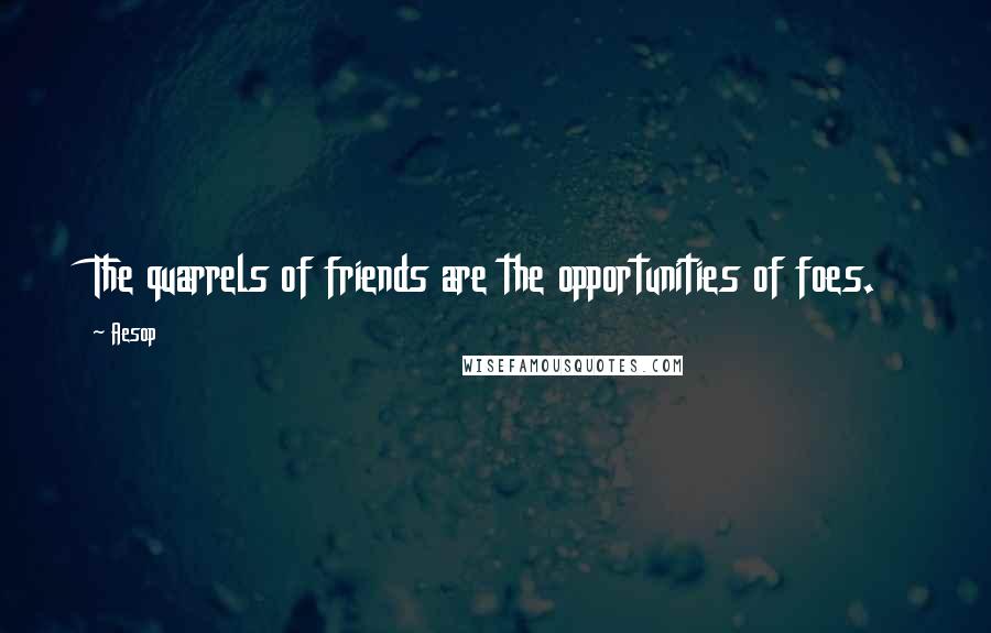 Aesop Quotes: The quarrels of friends are the opportunities of foes.