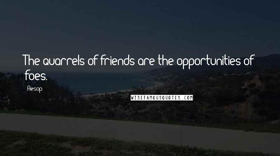 Aesop Quotes: The quarrels of friends are the opportunities of foes.