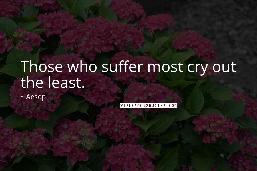 Aesop Quotes: Those who suffer most cry out the least.