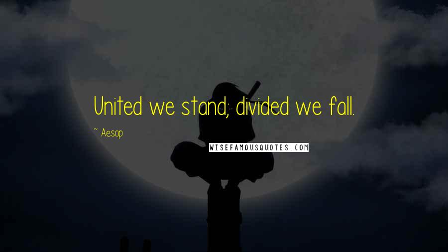 Aesop Quotes: United we stand; divided we fall.