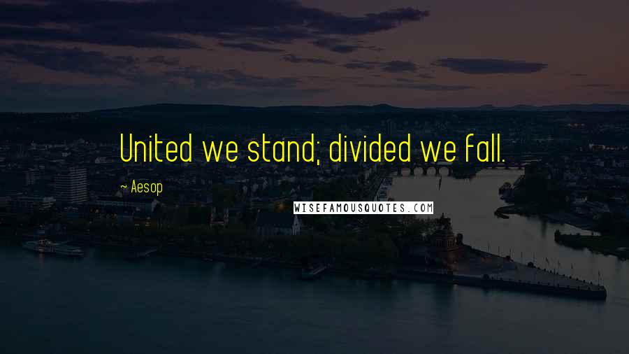 Aesop Quotes: United we stand; divided we fall.