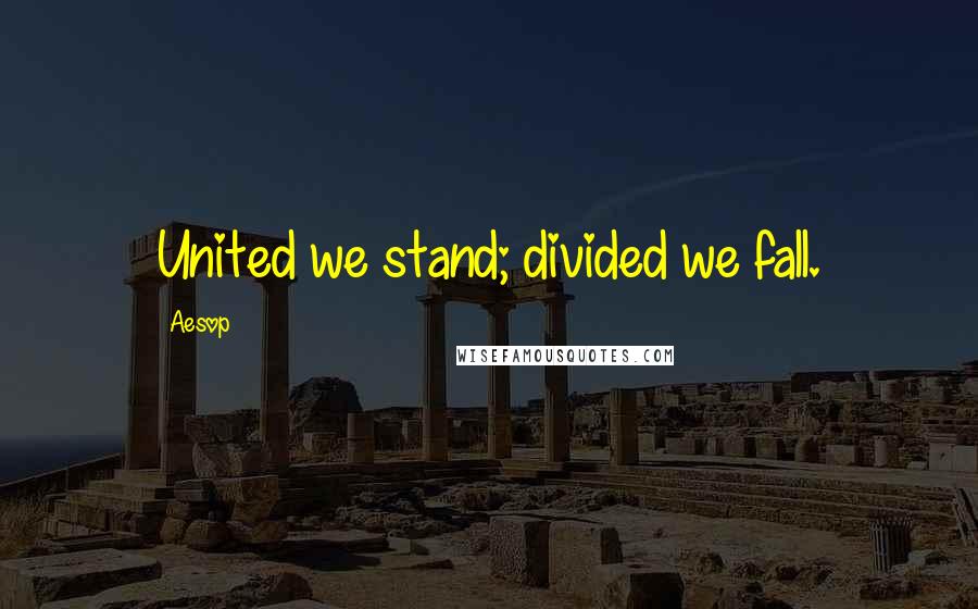 Aesop Quotes: United we stand; divided we fall.
