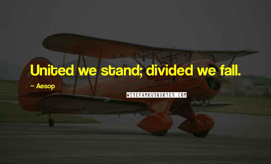 Aesop Quotes: United we stand; divided we fall.