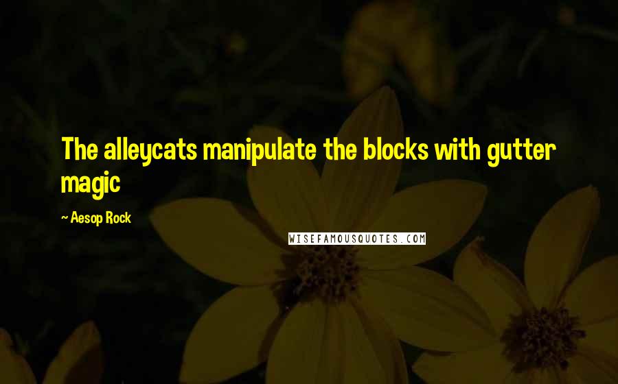 Aesop Rock Quotes: The alleycats manipulate the blocks with gutter magic