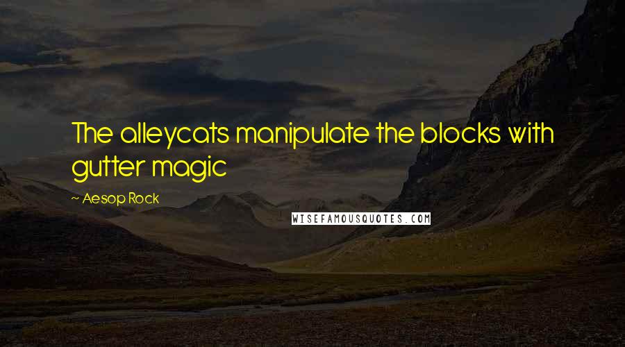 Aesop Rock Quotes: The alleycats manipulate the blocks with gutter magic