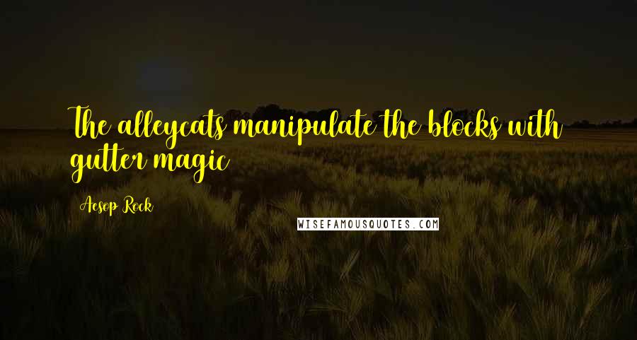 Aesop Rock Quotes: The alleycats manipulate the blocks with gutter magic