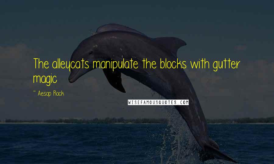 Aesop Rock Quotes: The alleycats manipulate the blocks with gutter magic