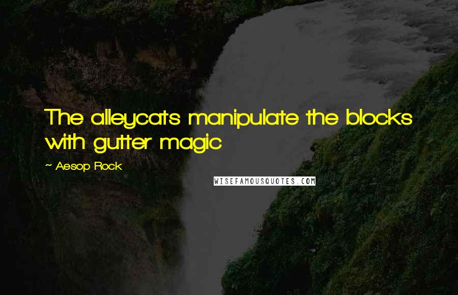 Aesop Rock Quotes: The alleycats manipulate the blocks with gutter magic