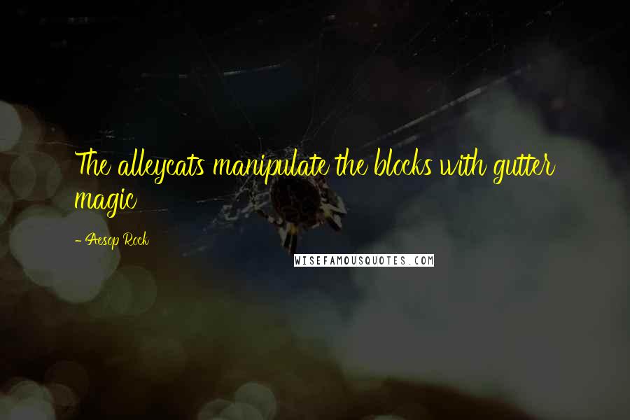 Aesop Rock Quotes: The alleycats manipulate the blocks with gutter magic