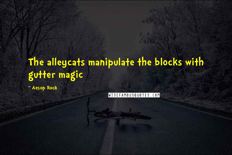 Aesop Rock Quotes: The alleycats manipulate the blocks with gutter magic