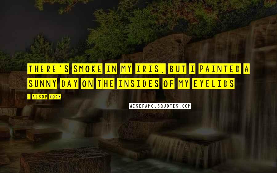 Aesop Rock Quotes: There's smoke in my iris, but I painted a sunny day on the insides of my eyelids