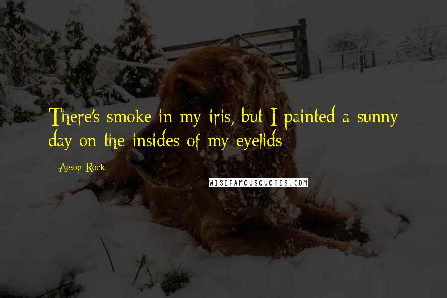 Aesop Rock Quotes: There's smoke in my iris, but I painted a sunny day on the insides of my eyelids