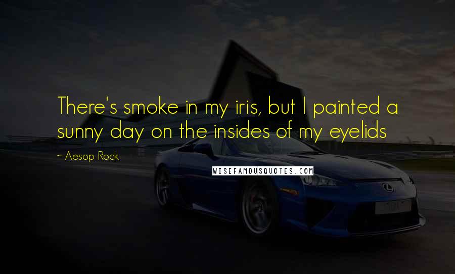 Aesop Rock Quotes: There's smoke in my iris, but I painted a sunny day on the insides of my eyelids