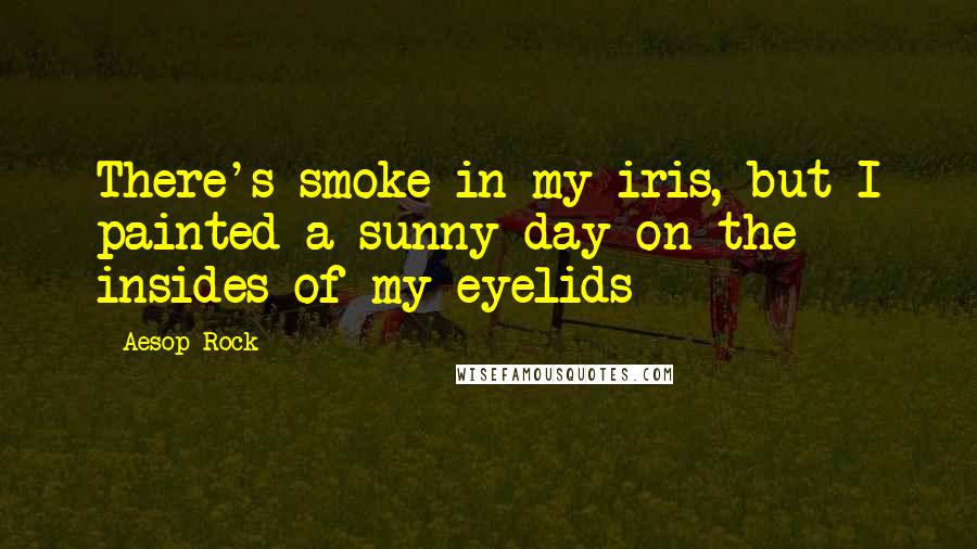 Aesop Rock Quotes: There's smoke in my iris, but I painted a sunny day on the insides of my eyelids