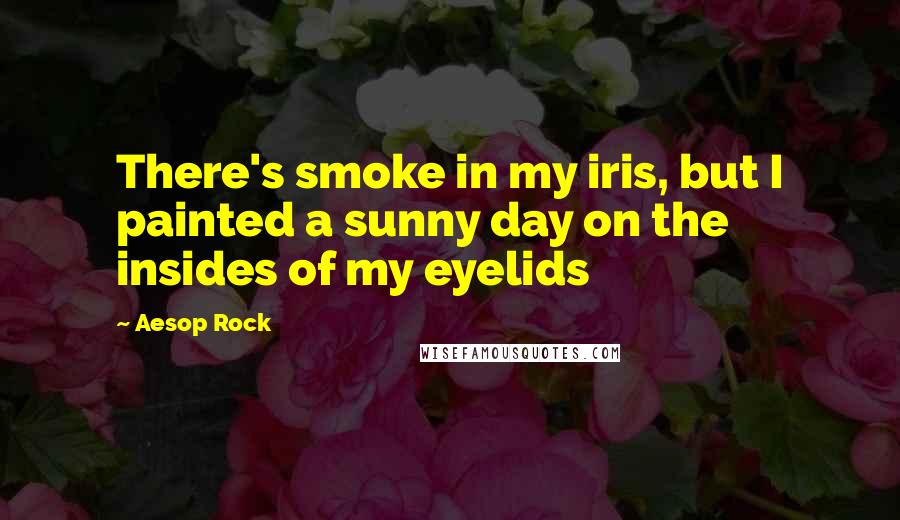 Aesop Rock Quotes: There's smoke in my iris, but I painted a sunny day on the insides of my eyelids