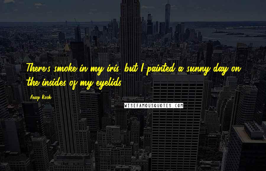 Aesop Rock Quotes: There's smoke in my iris, but I painted a sunny day on the insides of my eyelids