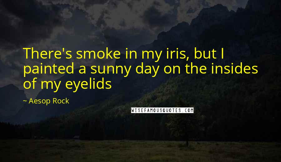 Aesop Rock Quotes: There's smoke in my iris, but I painted a sunny day on the insides of my eyelids