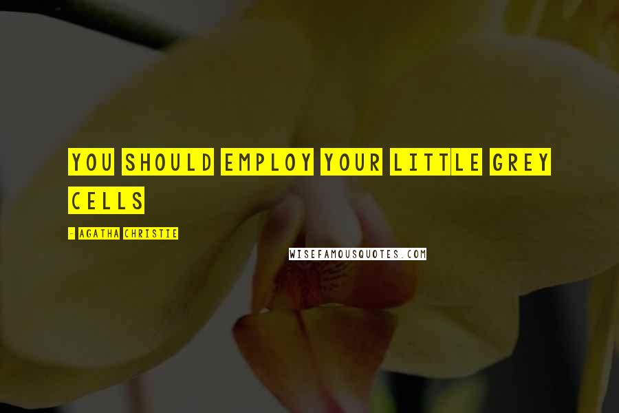 Agatha Christie Quotes: You should employ your little grey cells