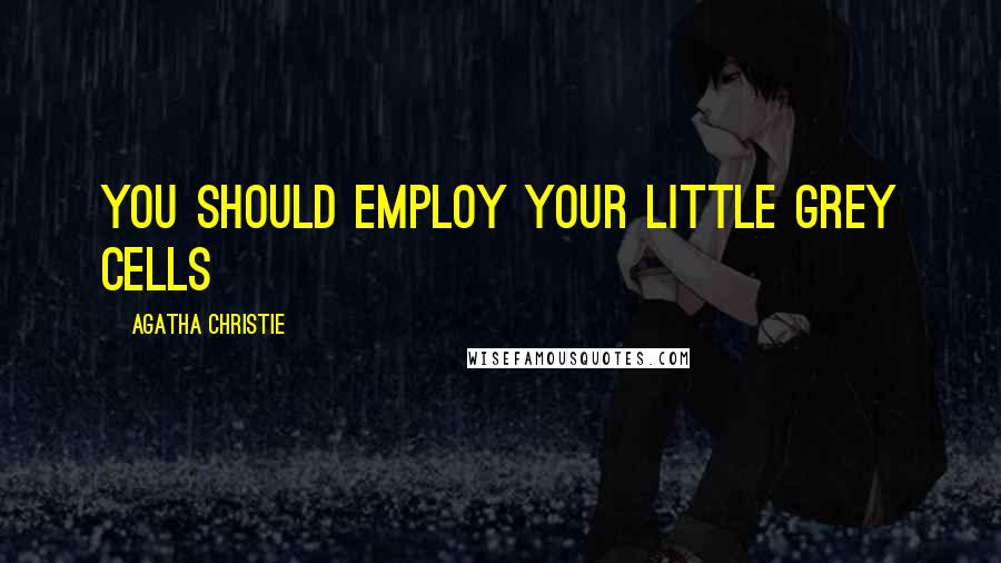 Agatha Christie Quotes: You should employ your little grey cells