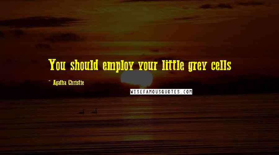 Agatha Christie Quotes: You should employ your little grey cells