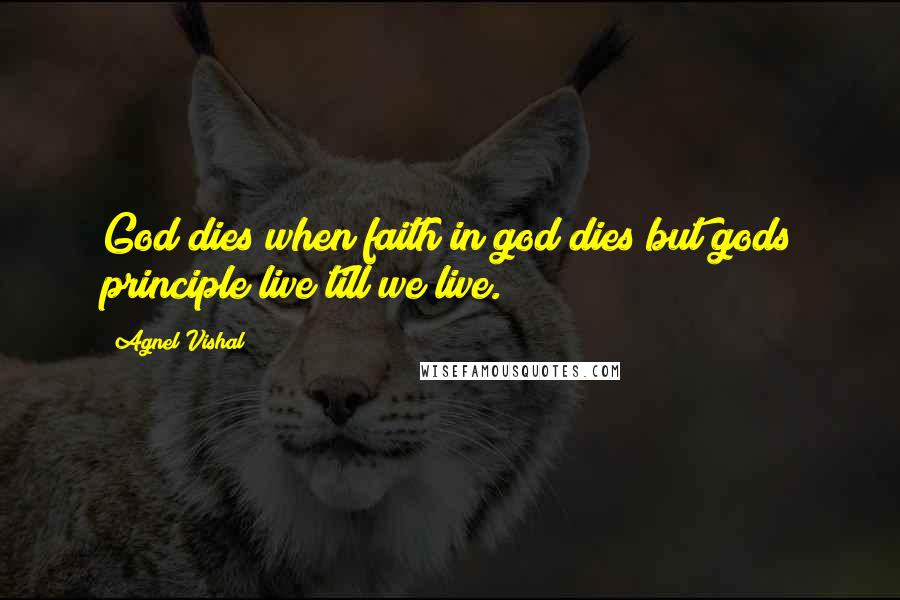 Agnel Vishal Quotes: God dies when faith in god dies but gods principle live till we live.