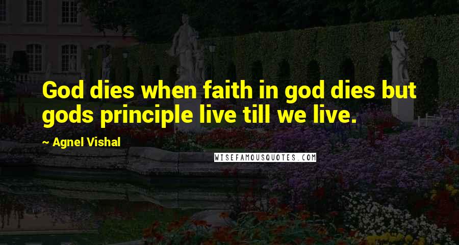 Agnel Vishal Quotes: God dies when faith in god dies but gods principle live till we live.
