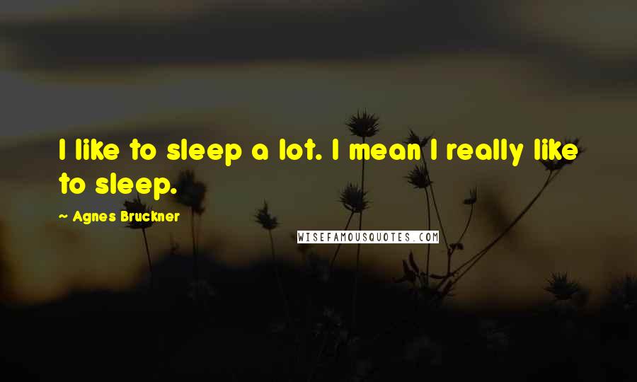 Agnes Bruckner Quotes: I like to sleep a lot. I mean I really like to sleep.