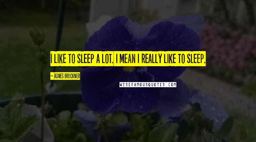 Agnes Bruckner Quotes: I like to sleep a lot. I mean I really like to sleep.