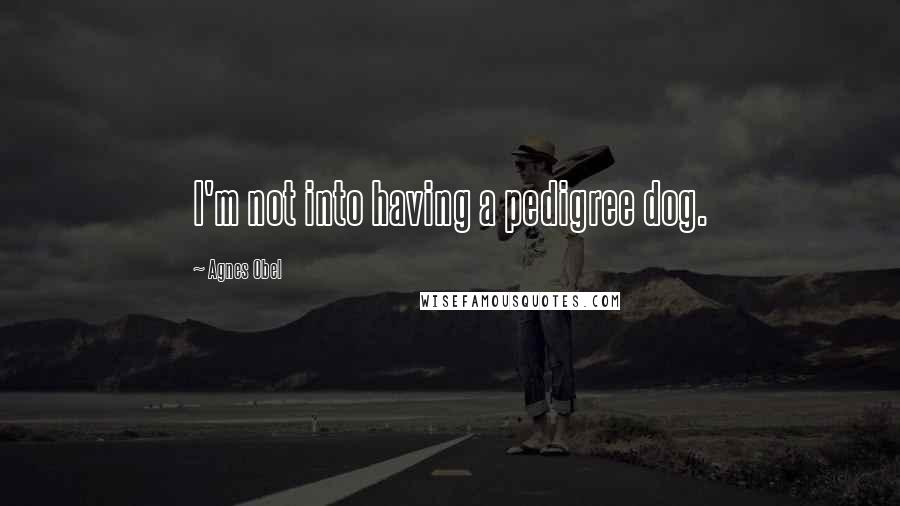 Agnes Obel Quotes: I'm not into having a pedigree dog.