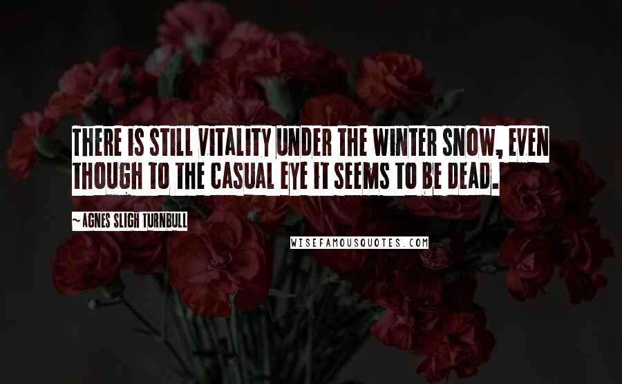 Agnes Sligh Turnbull Quotes: There is still vitality under the winter snow, even though to the casual eye it seems to be dead.