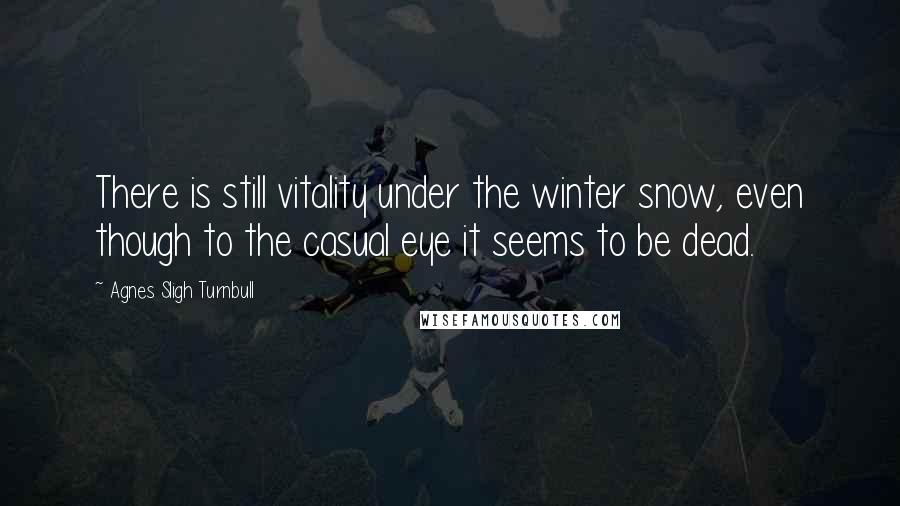 Agnes Sligh Turnbull Quotes: There is still vitality under the winter snow, even though to the casual eye it seems to be dead.