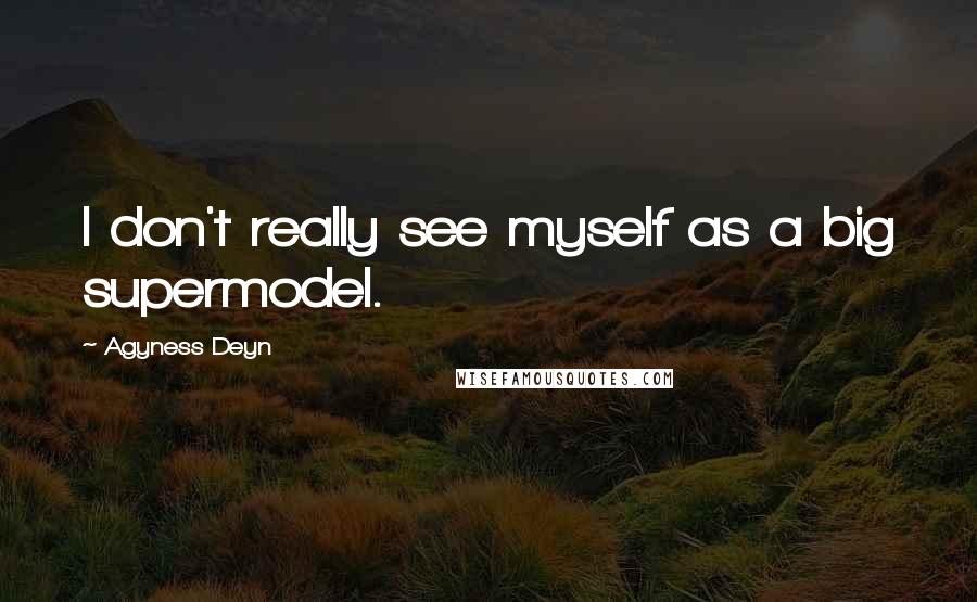 Agyness Deyn Quotes: I don't really see myself as a big supermodel.
