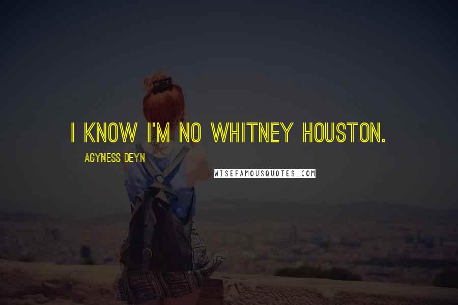 Agyness Deyn Quotes: I know I'm no Whitney Houston.